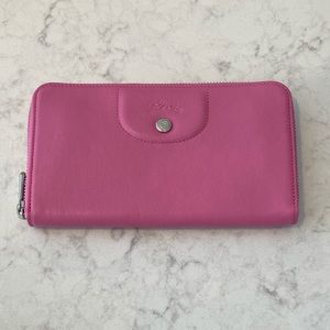 LONGCHAMP Pink Pliage Cuir Wallet